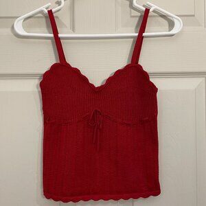 Aritzia Wilfred Soloist Top Sweetheart knit tank top, Crimson Red
